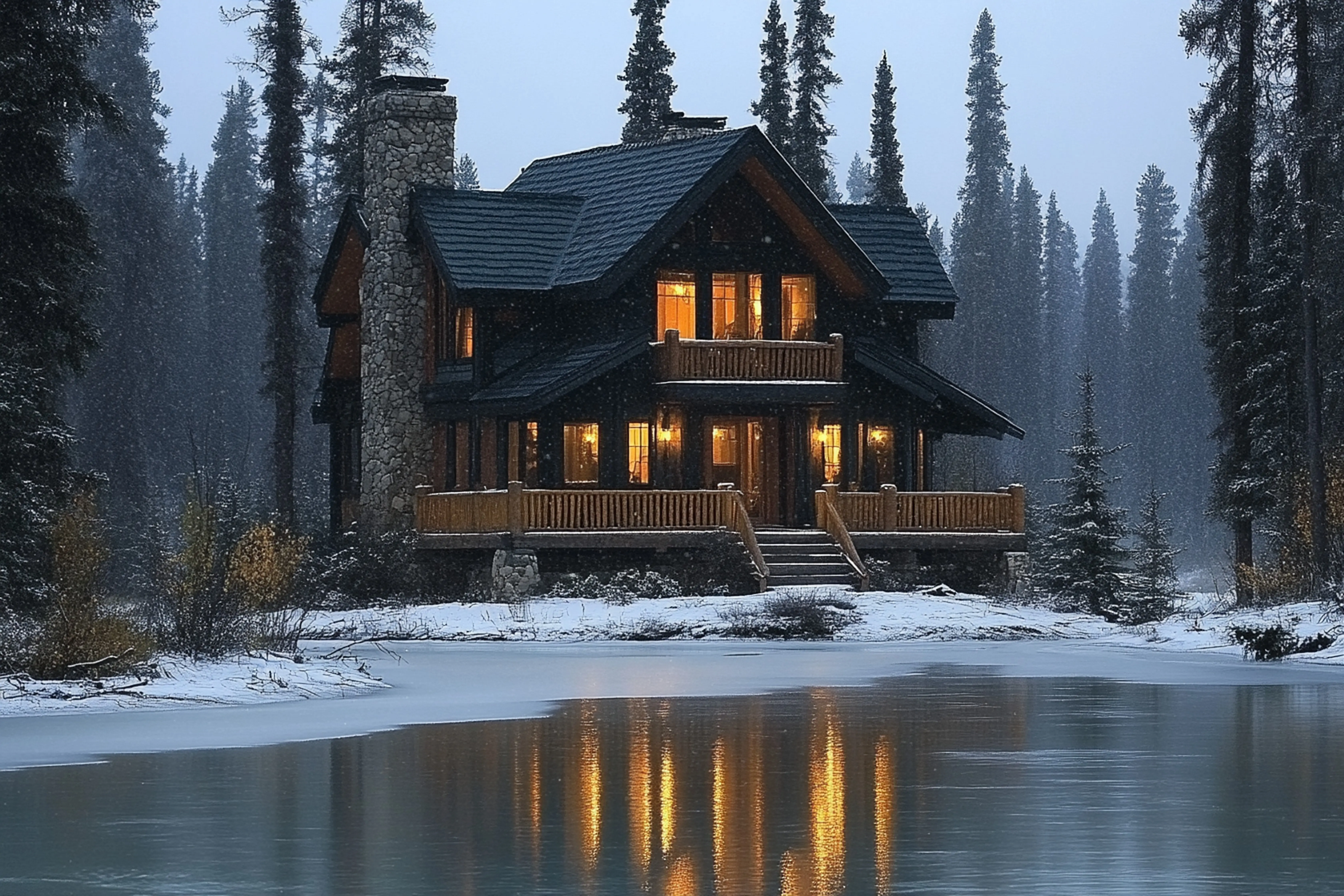 A photo of stunning winter holiday destinations.